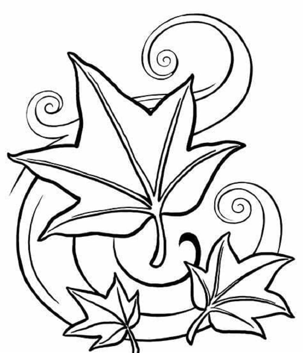 Leaves Coloring Pages