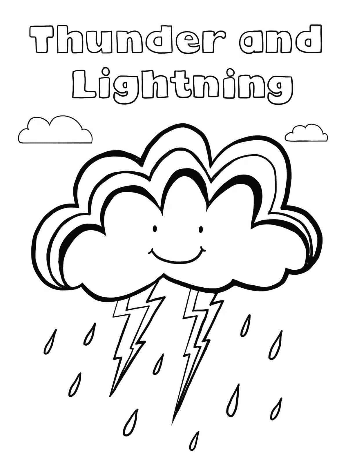 Print Lovely Thunder and Lightning Coloring Page