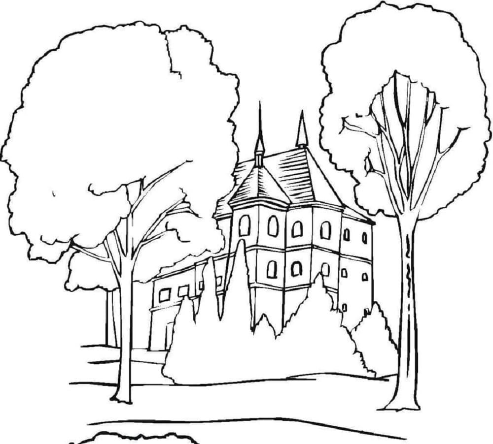 Print Mansion Download Coloring Page