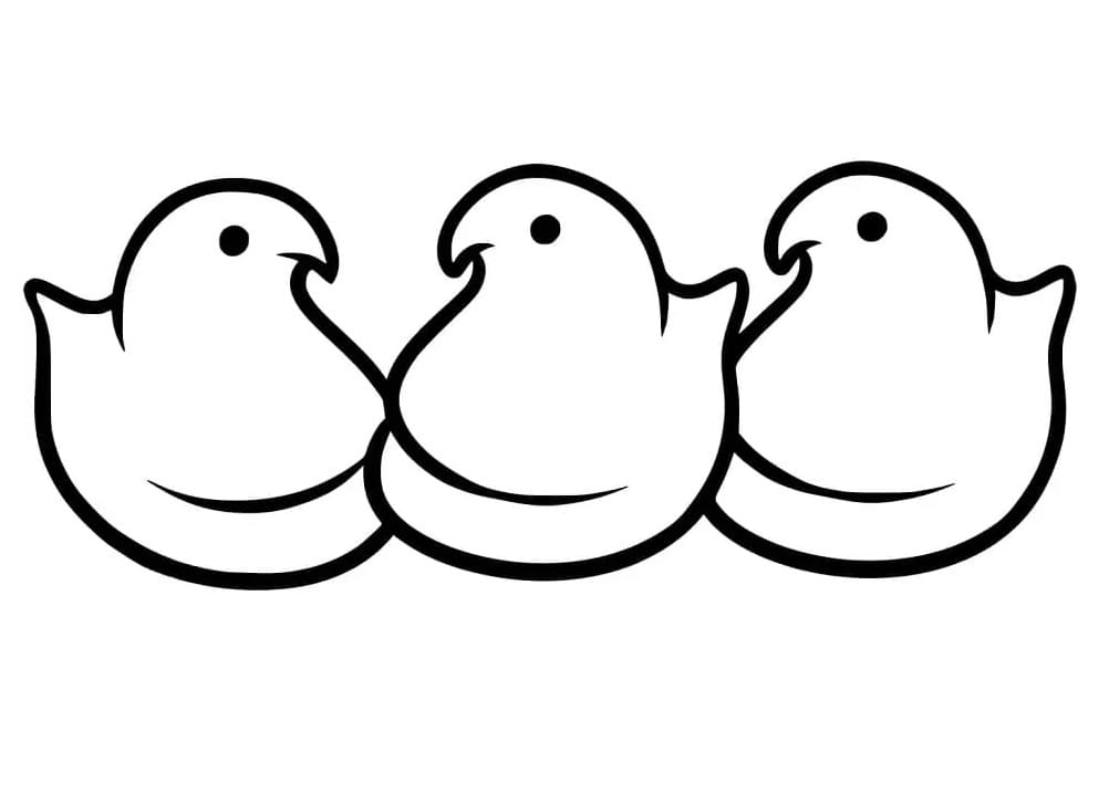 Print Marshmallow Peeps Chicks Coloring Pages