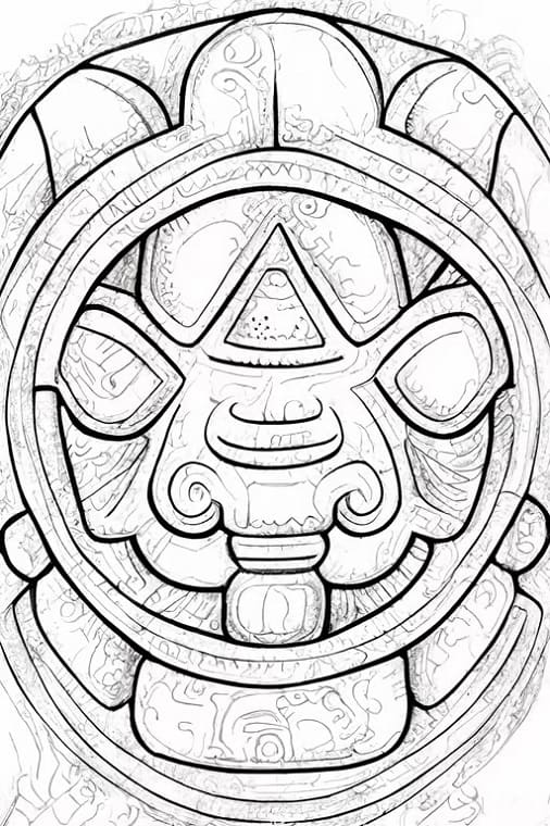 Print Mayan Art Coloring Page