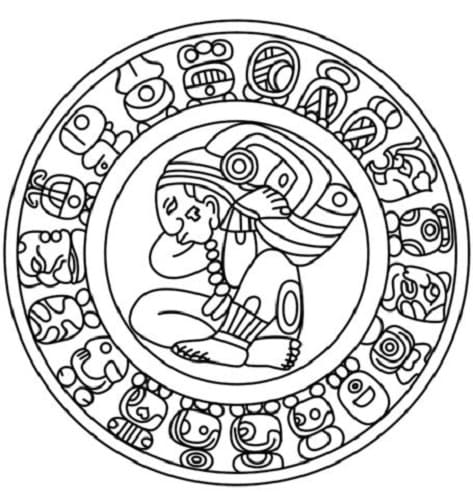 Print Mayan Calendar Coloring Page