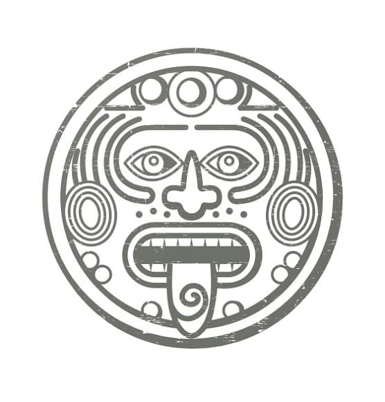 Print Mayan Face Design Coloring Page