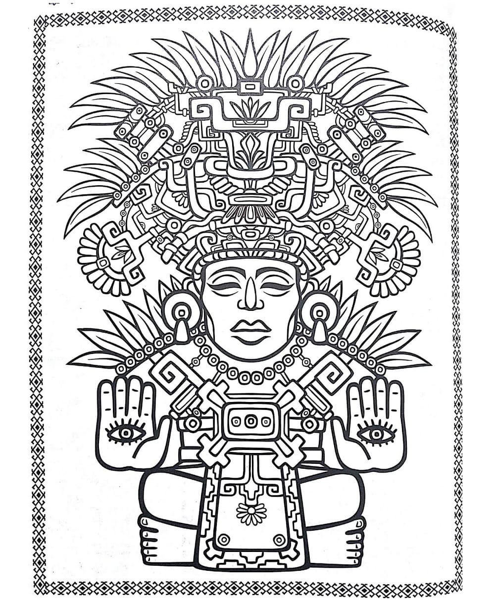 Print Mayan Mandala Coloring Page