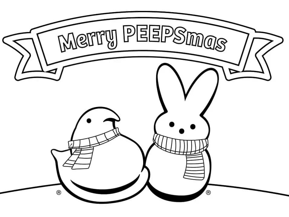 Print Merry Peepsmas Coloring Pages