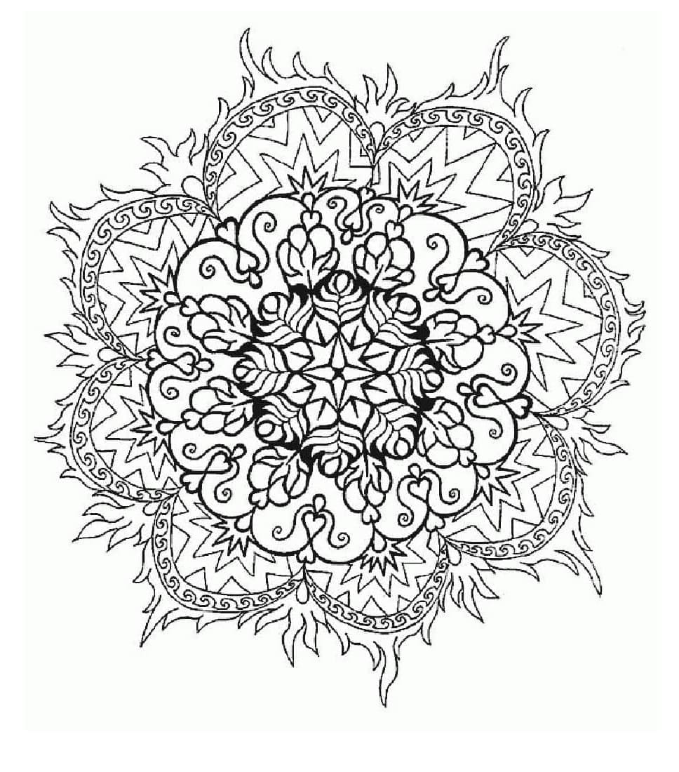 Print Nice Abstract Mandala Coloring Page