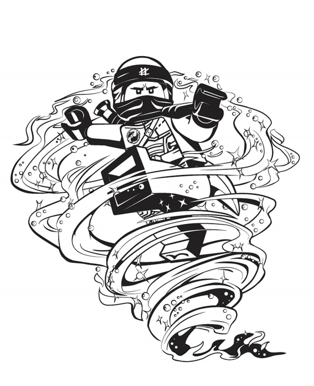 Print Ninjago with Tornado Coloring Page