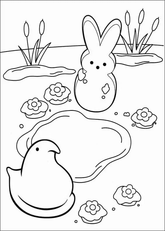 Marshmallow Peeps Coloring Pages