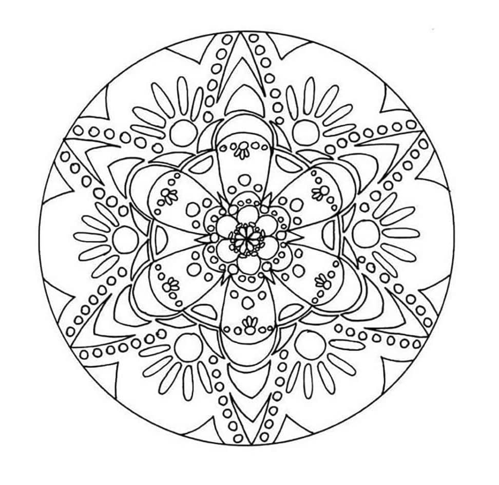 Print Perfect Abstract Mandala Coloring Page