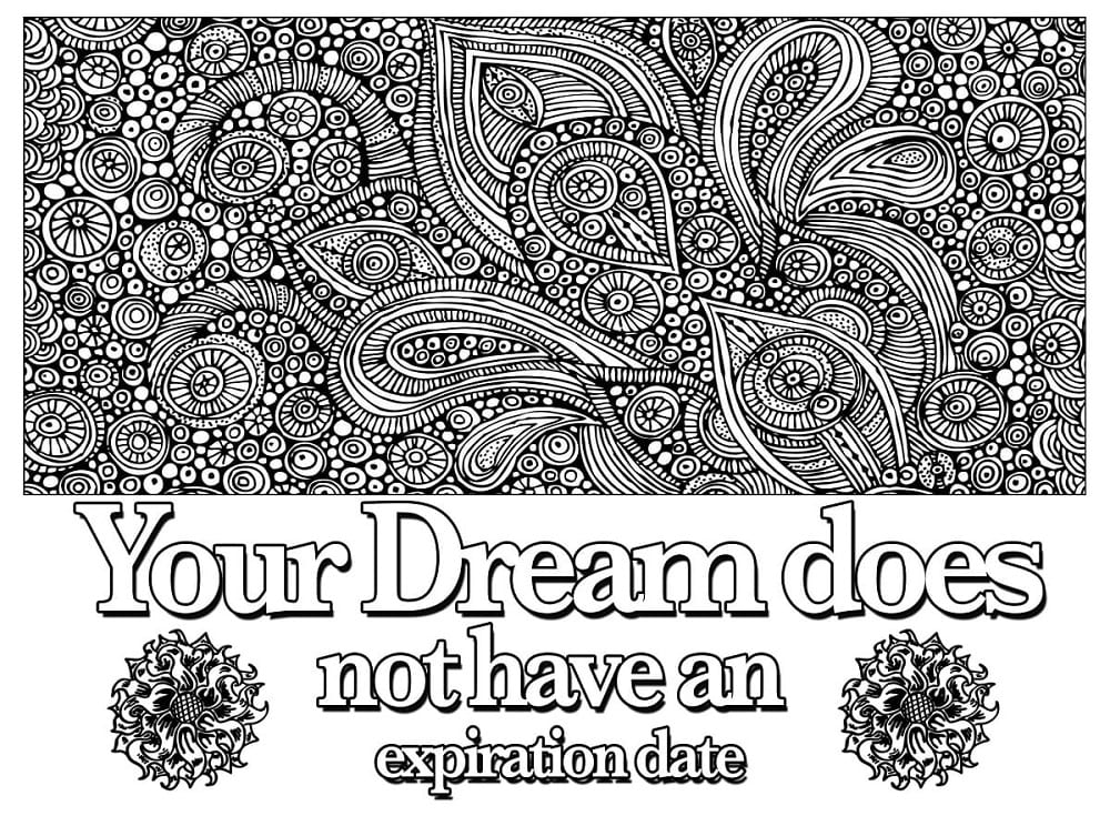 Print Positive Thought Quote Coloring Page