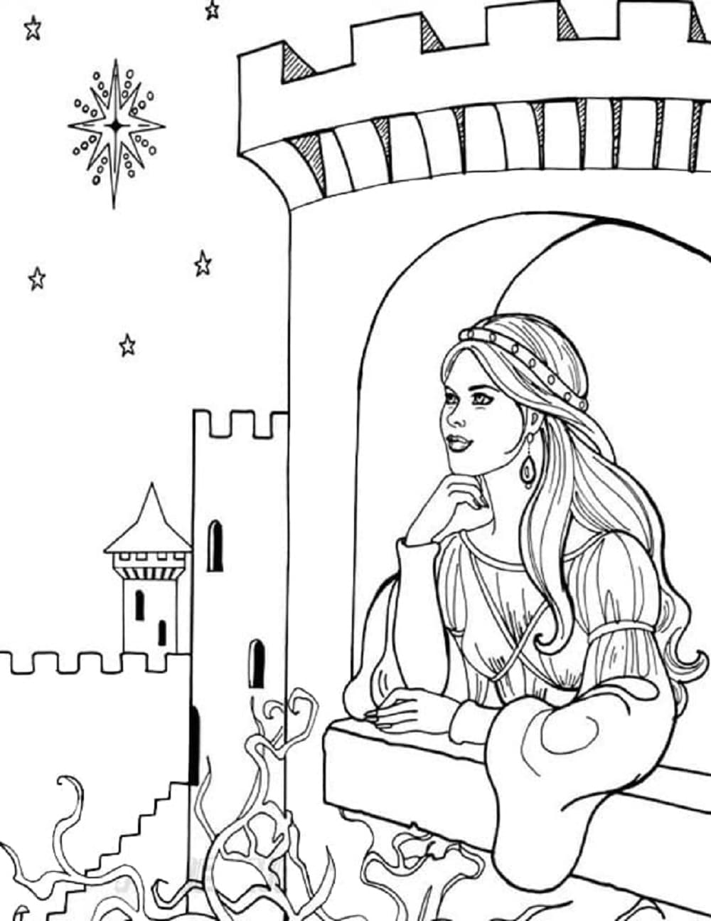 Print Princess Leonora Drawing Coloring Page