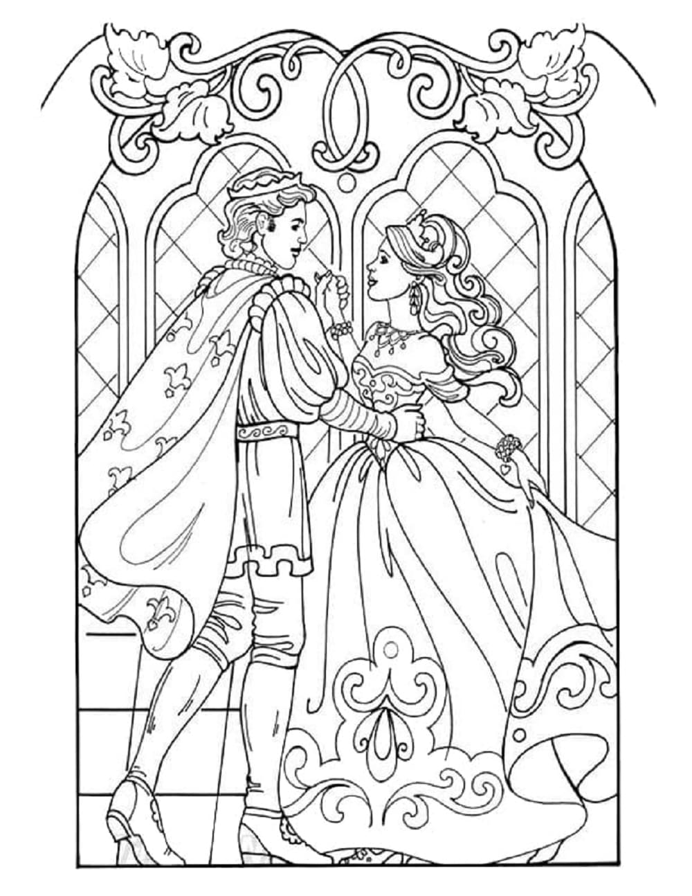 Print Princess Leonora and Prince Coloring Page