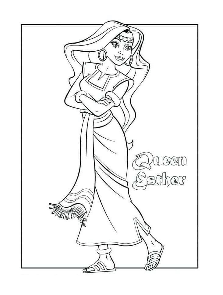 Print Queen Esther Bible Coloring Page