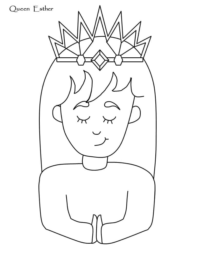 Print Queen Esther For Kid Coloring Page