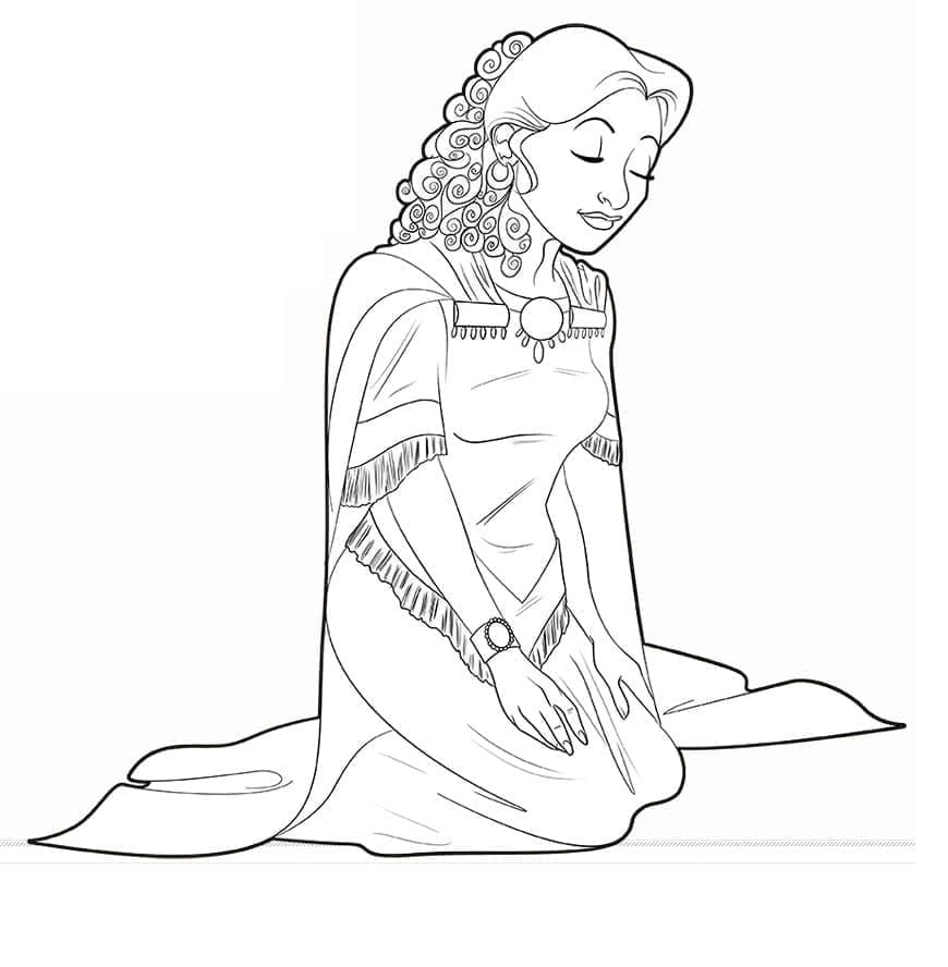 Print Queen Esther Free Coloring Page