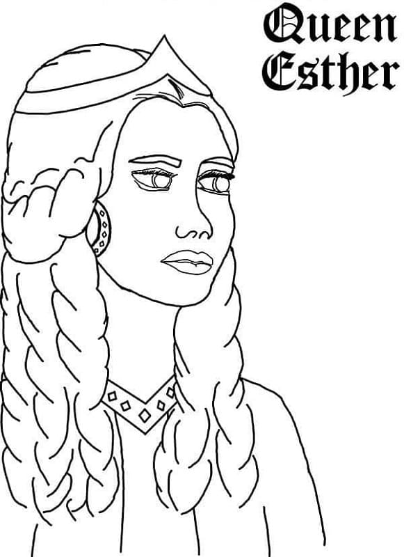 Print Queen Esther Image Coloring Page