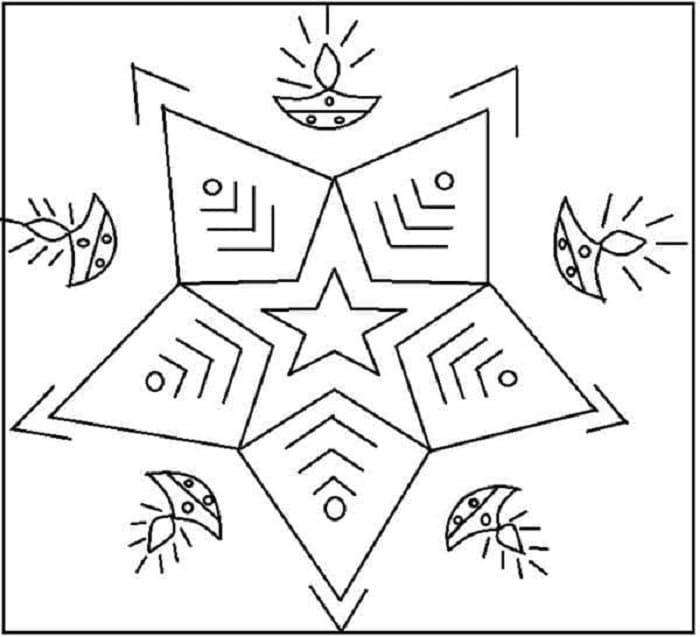 Print Rangoli Picture Coloring Page