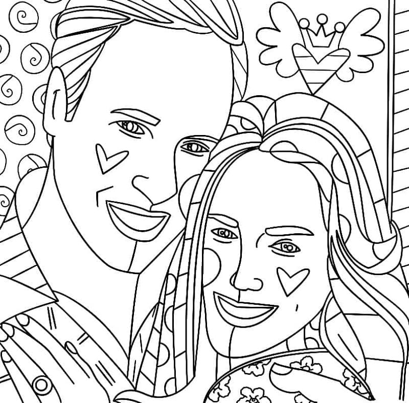 Print Romero Britto Artwork Coloring Page