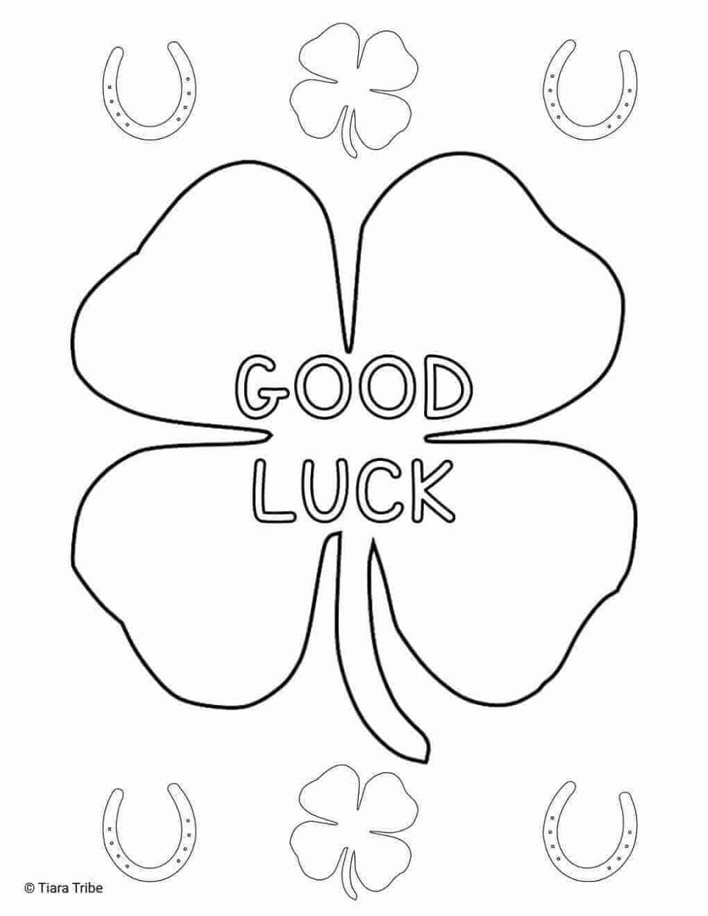 Print Shamrock Good Luck Coloring Page