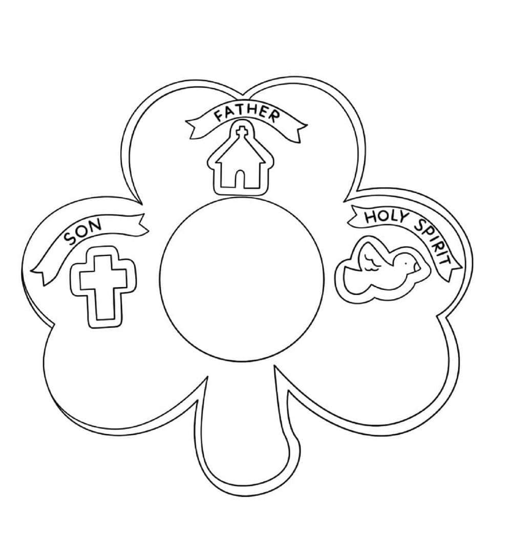 Print Shamrock Holy Trinity Coloring Page