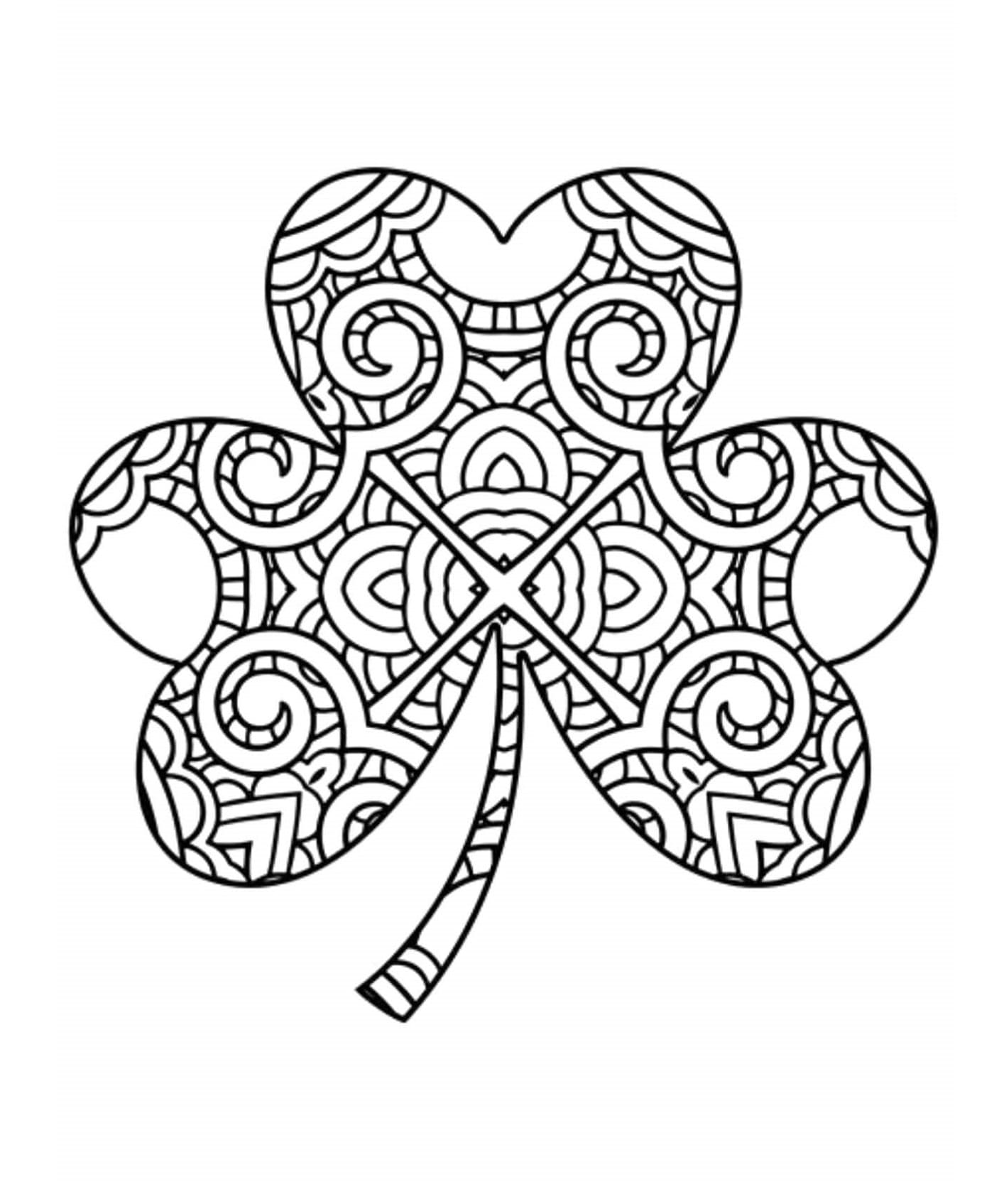 Print Shamrock Mandala Coloring Page