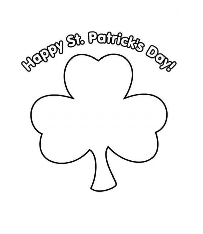 Print Shamrock in Happy St.Patrick's Day Coloring Page