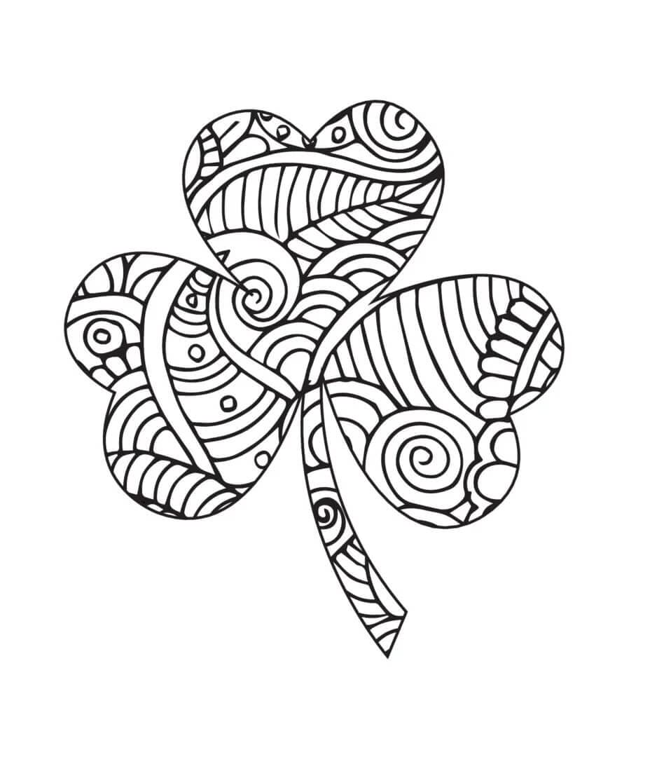 Print Shamrock is for Adult Coloring Page