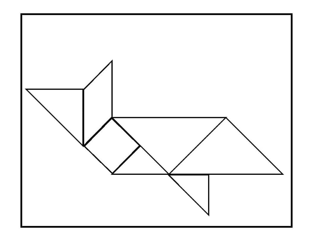 Print Simple Chinese Tangram Coloring Page