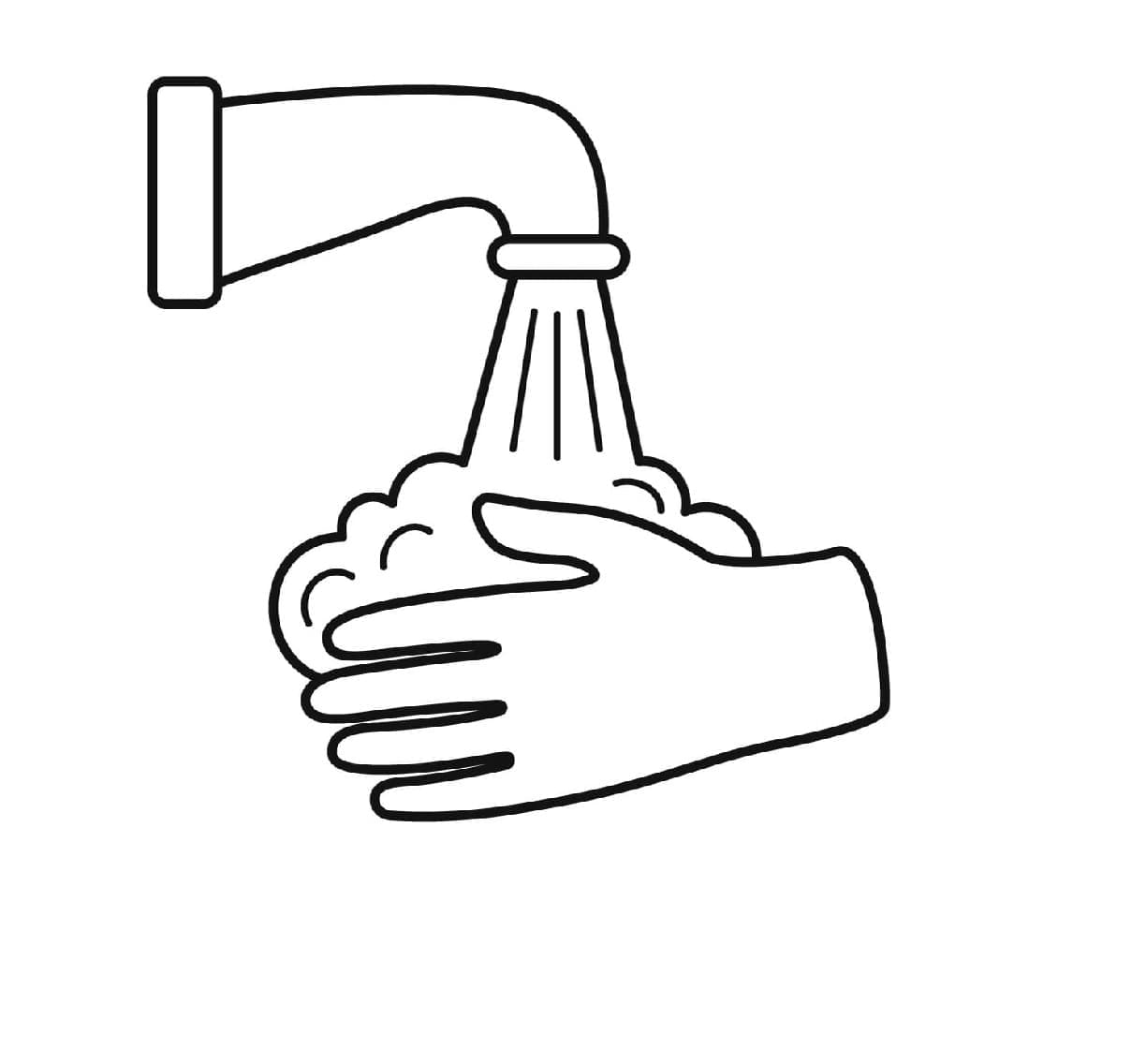 Print Simple Hand Washing Coloring Page