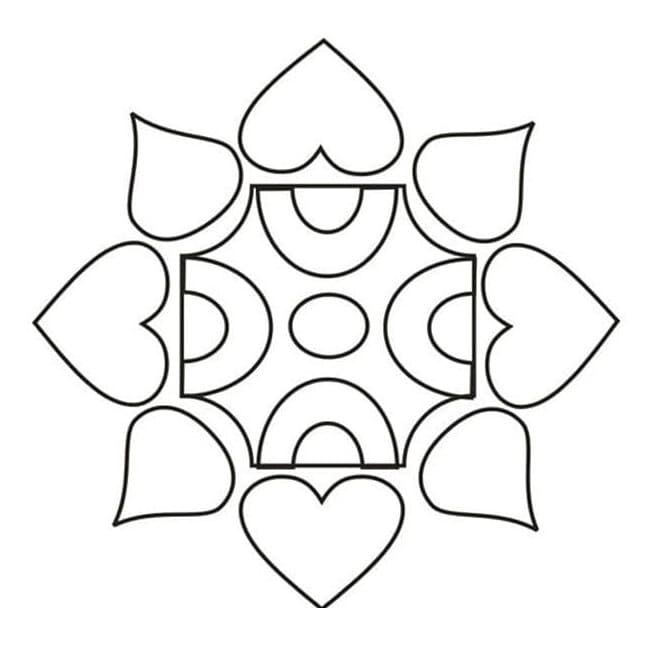 Print Simple Rangoli Coloring Page