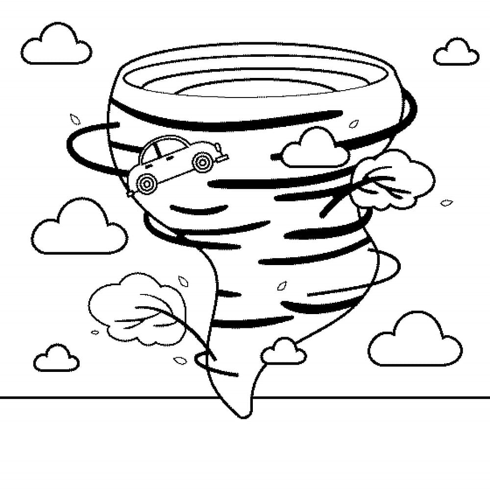 Print Simple Tornado Coloring Page