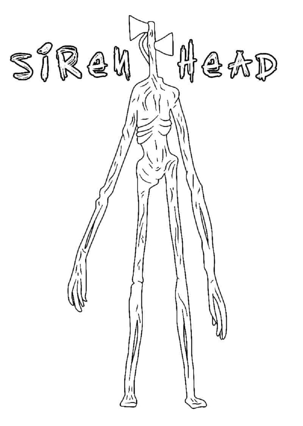 Print Siren Head Coloring Page