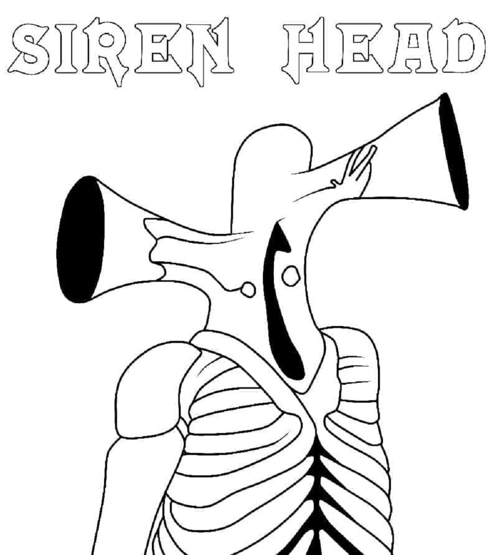 Print Siren Head Free Download Coloring Page