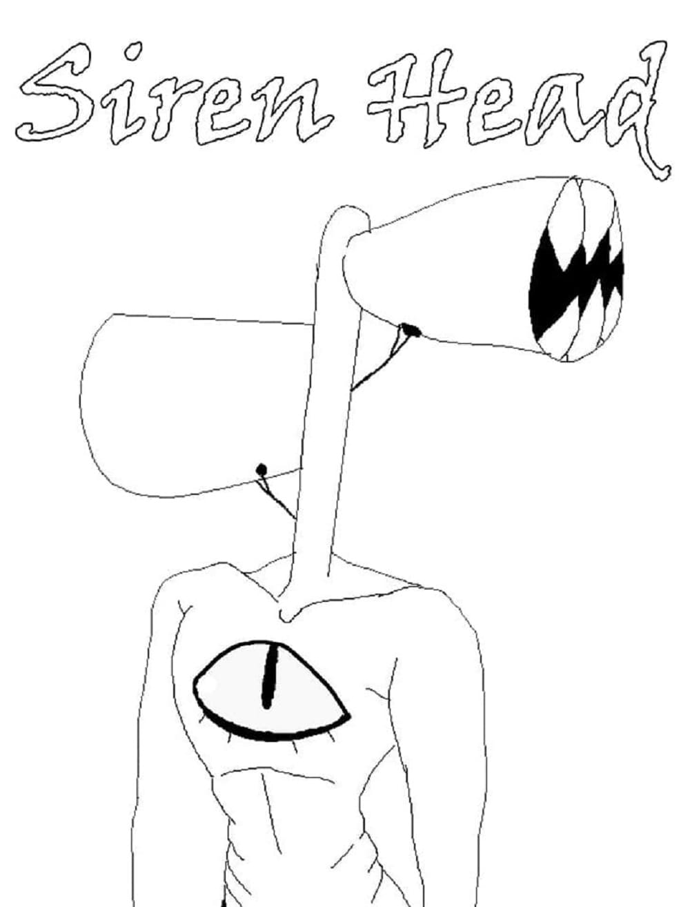 Print Siren Head Monster Coloring Page