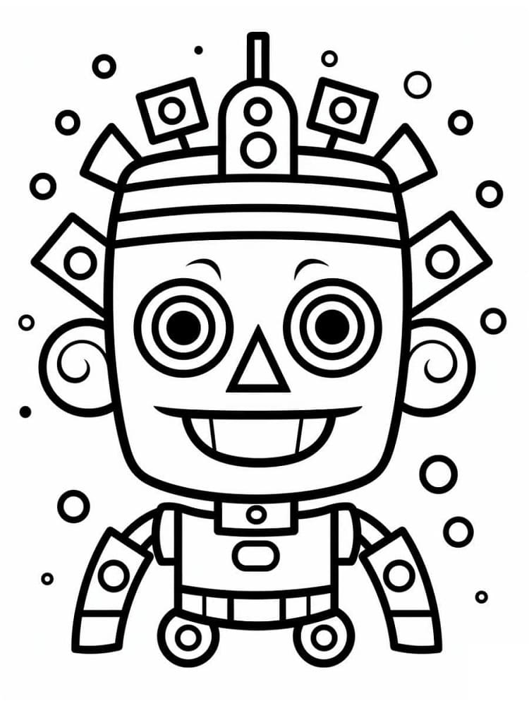 Print Smiling Man Mayan Coloring Page