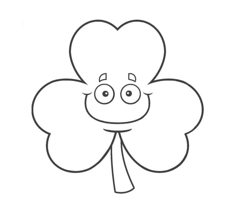 Print Smiling Shamrock Coloring Page