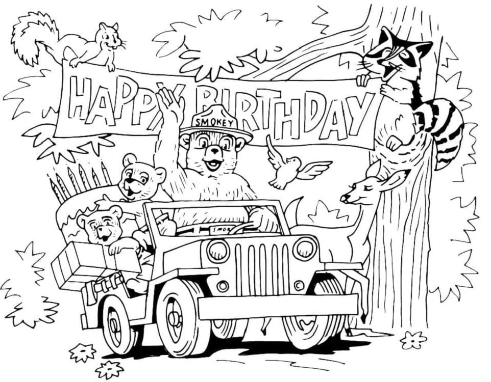 Print Smokey Bear Coloring Page