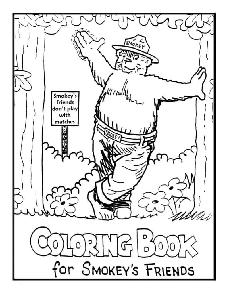 Print Smokey Bear Free Coloring Page