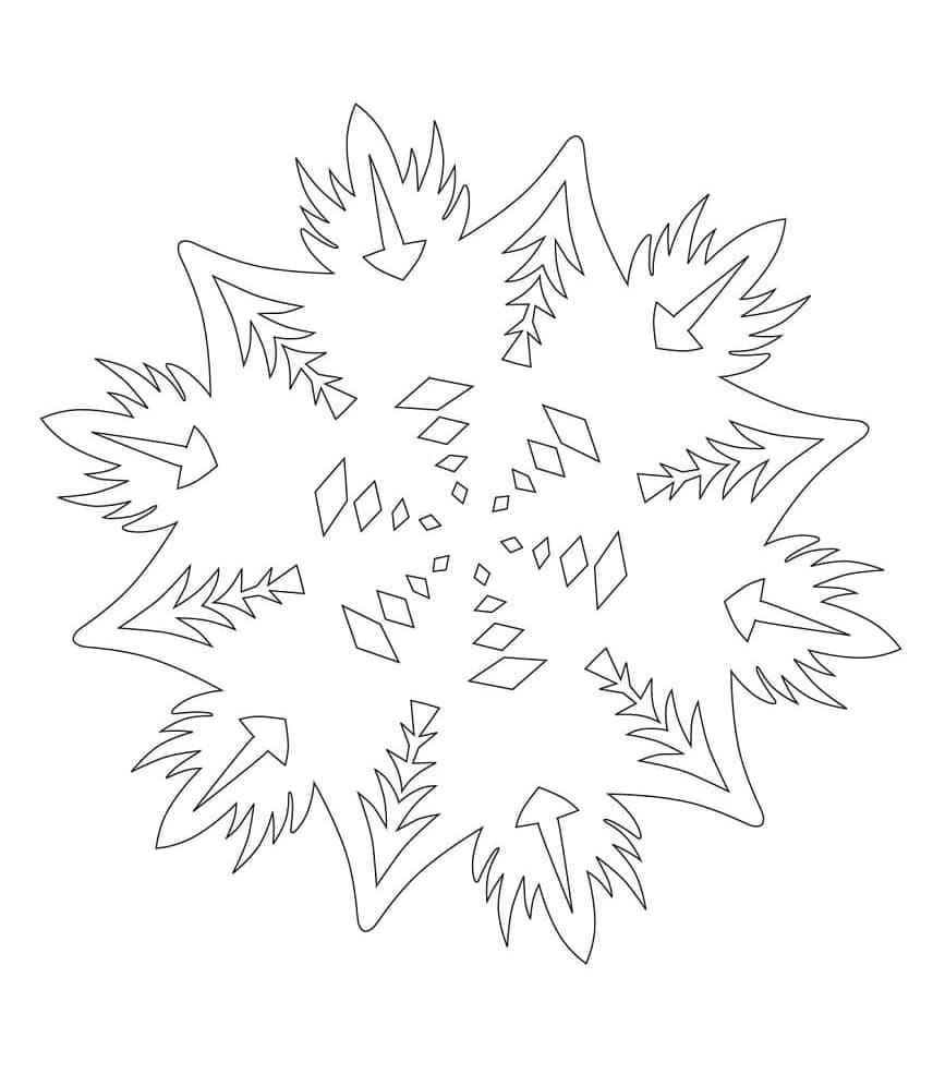 Print Snowflake Abstract Coloring Page