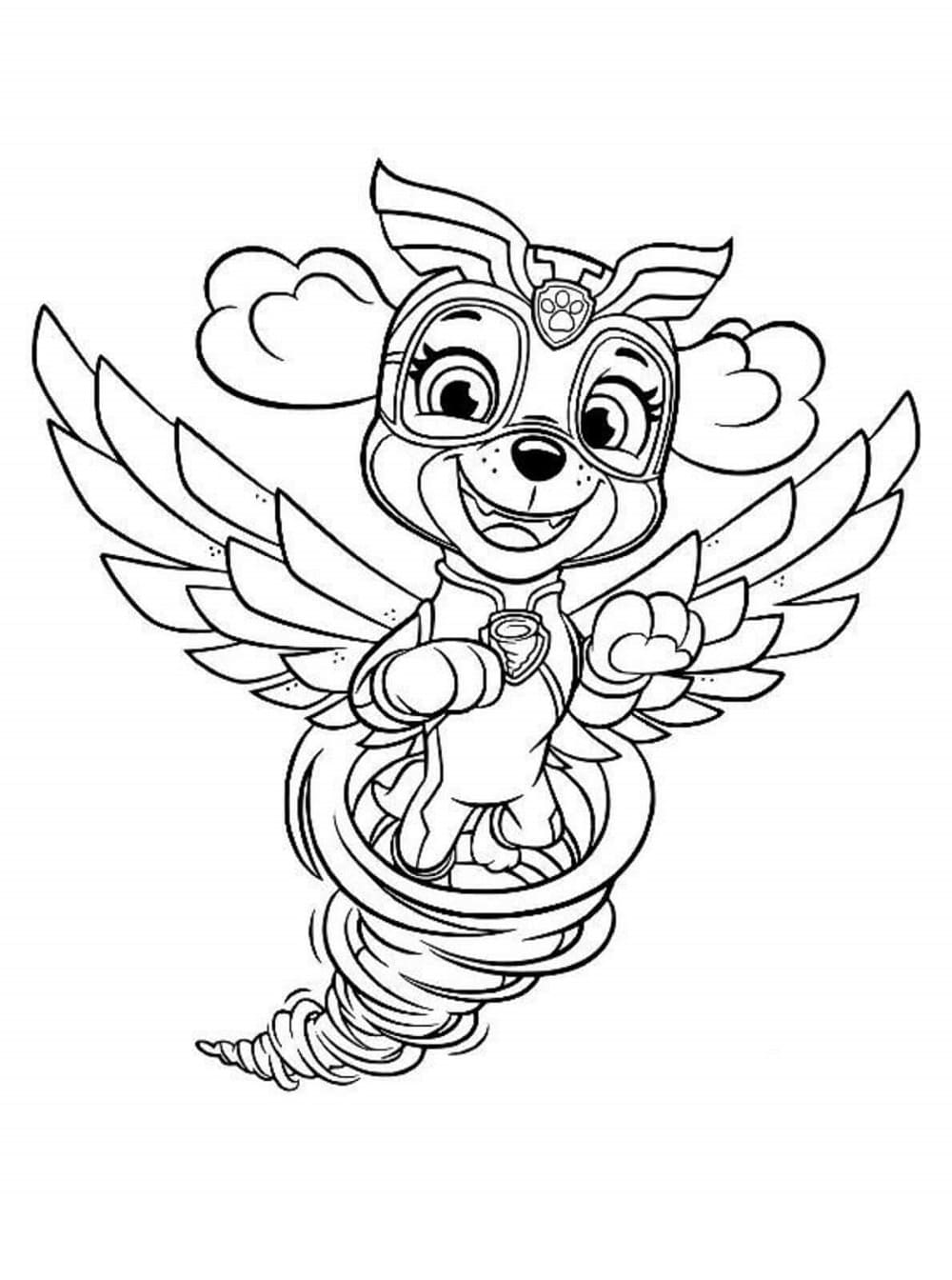 Print Spyke Paw Patrol with Tornado Coloring Page