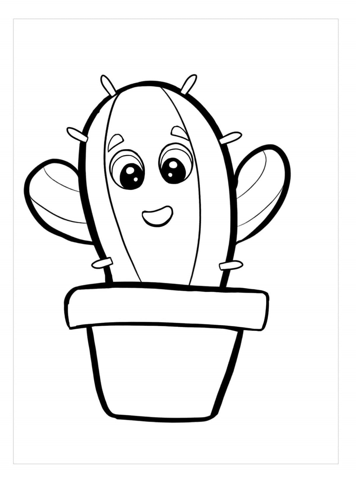 Print Sweet Potted Cactus Coloring Page