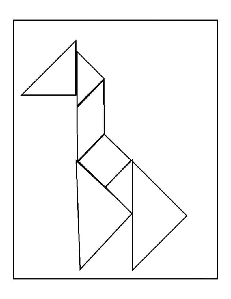 Print Tangram Giraffe Coloring Page