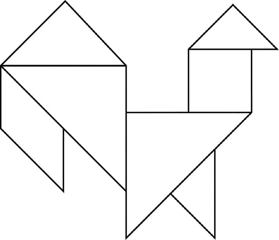 Print Tangram Image Coloring Page