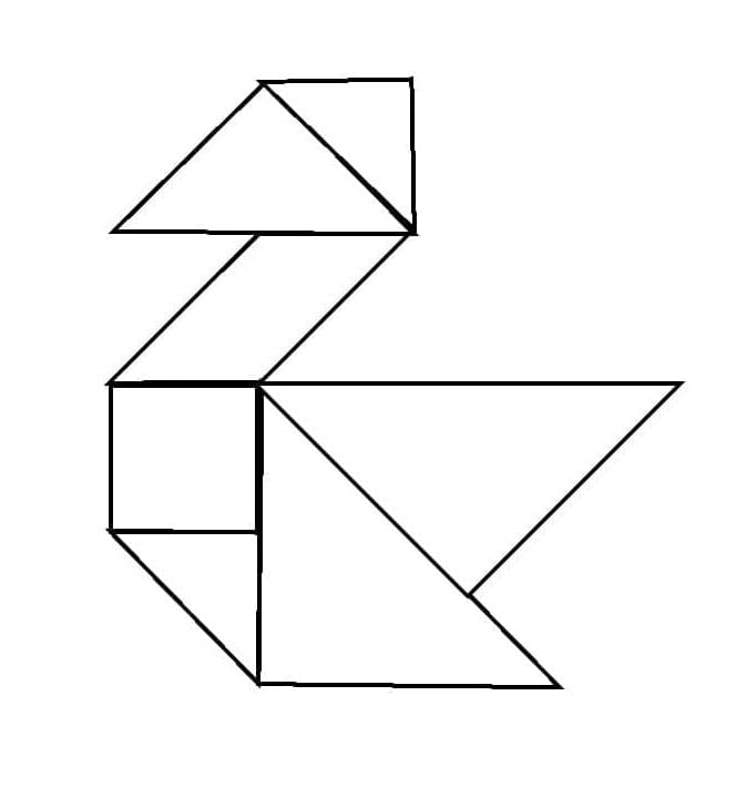 Print Tangram Swan Coloring Page