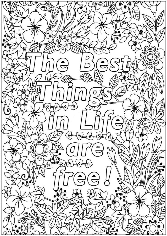 Print Think Positive Quote Coloring Page