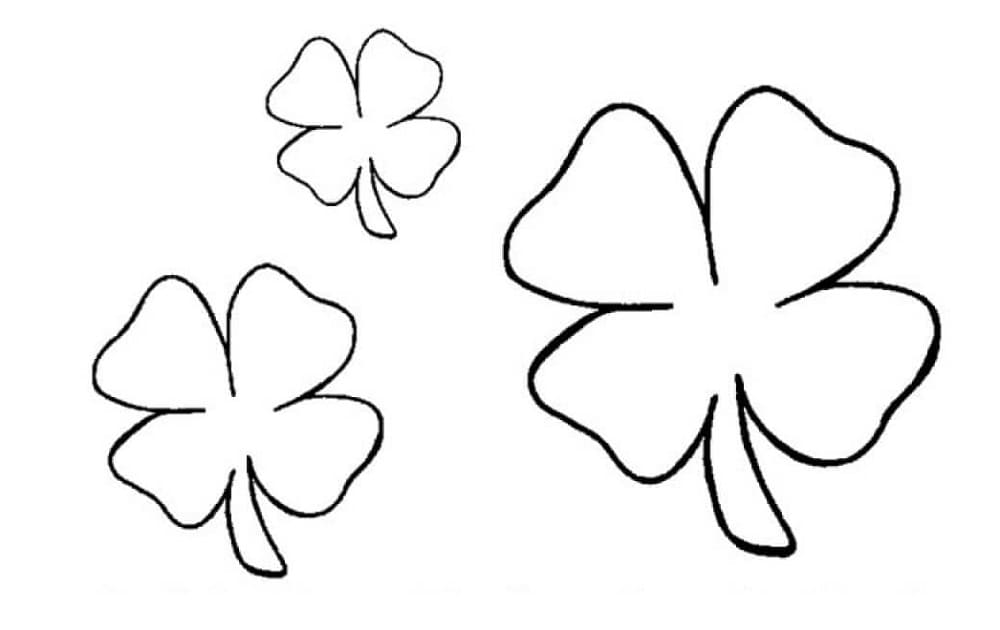 Print Three Shamrocks Coloring Page