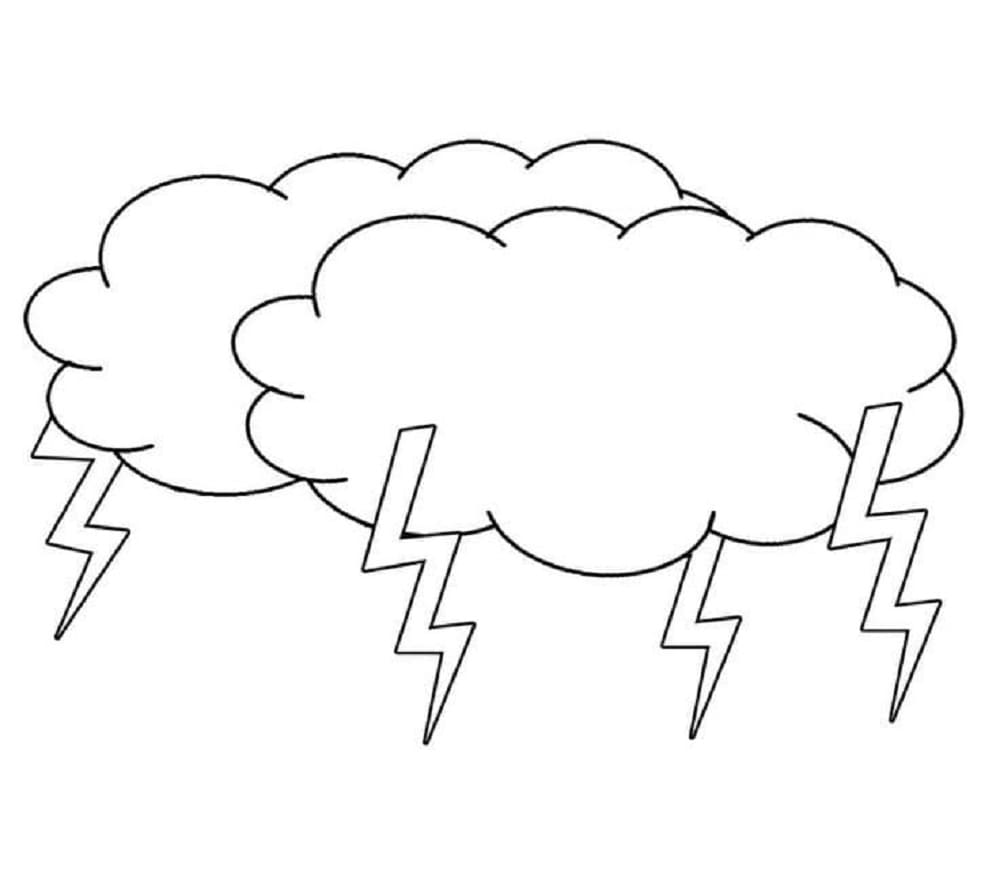 Print Thunder and Lightning Coloring Page