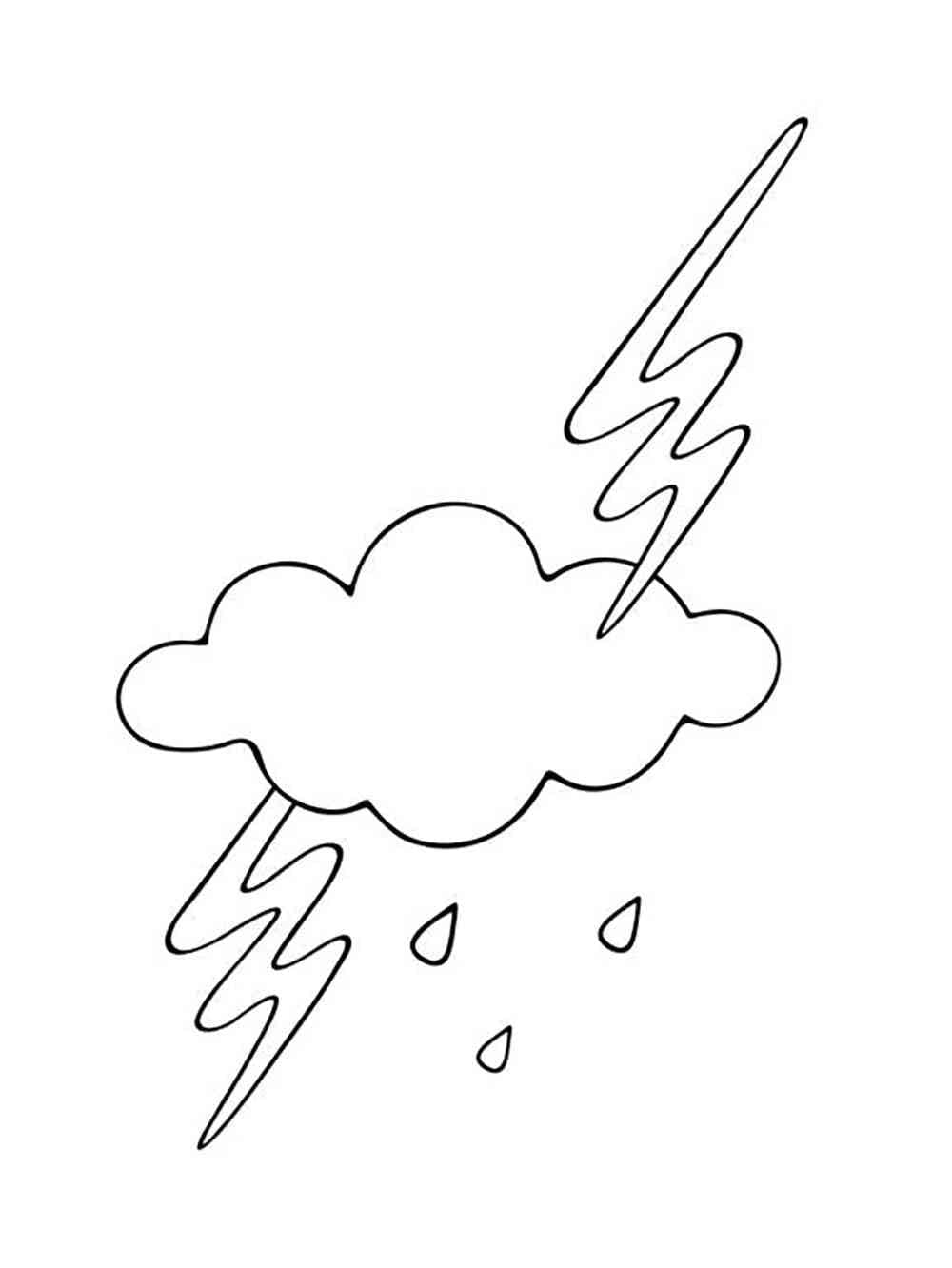 Print Thunder and Lightning Image Coloring Page