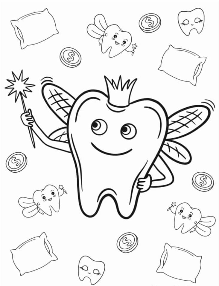 Print Tooth Fairy Coloring Page