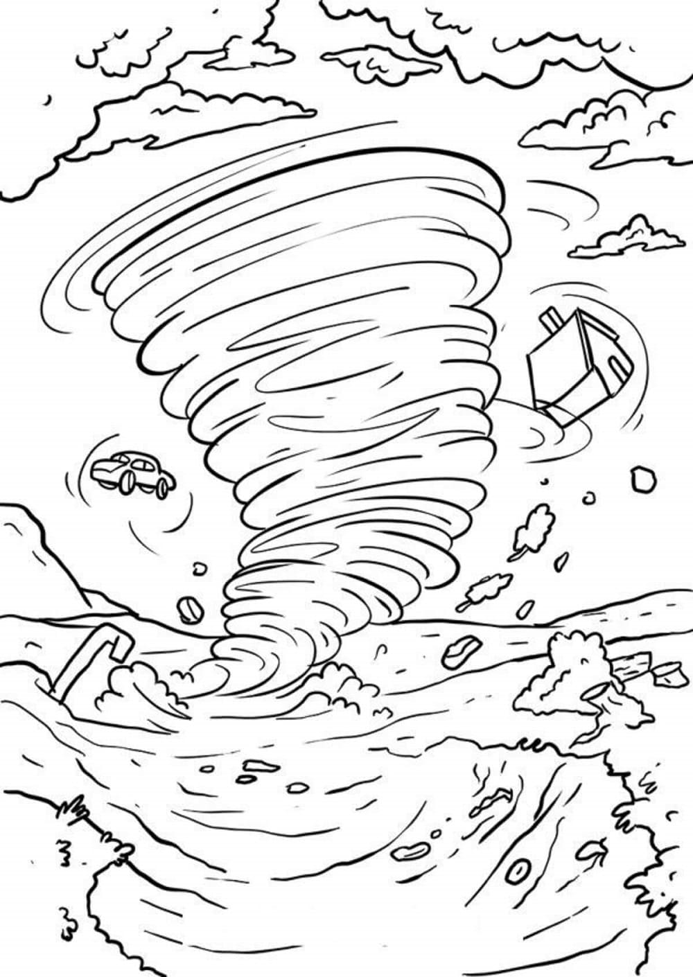 Print Tornado Wind and Bonus Coloring Page